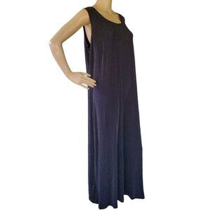 Ronni Nicole Maxi Dress Women's 24W Black w/ White Swiss Dot Sleeveless Stretchy